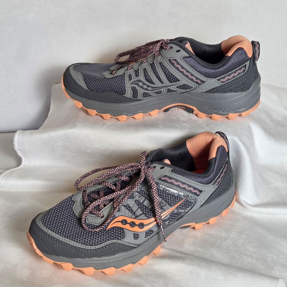 Saucony Excursion TR12 Womens Trail Running Shoes Grey Peach S15411-17 Size 9W